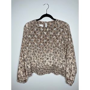 Vintage Abstract Long Sleeve Blouse